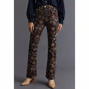 Anthropologie Pilcro Icon Flare Corduroy Pants.  Floral Print, NWOT, Size 28